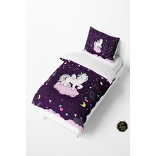 Talia Home Mor Unicorn Desenli Bebek ve Çocuk Nevresim Takımı TLAN-078