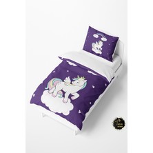 Talia Home Mor Sevimli Unicorn Desenli Bebek ve Çocuk Nevresim Takımı TLAN-172
