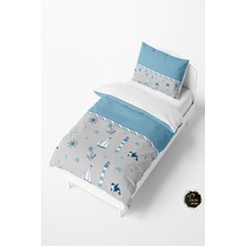 Talia Home Mavi Çapa Desenli Bebek ve Çocuk Nevresim Takımı TLAN-016