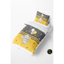 Talia Home Sarı Balonlu Fil Desenli Bebek ve Çocuk Nevresim Takımı TLAN-188