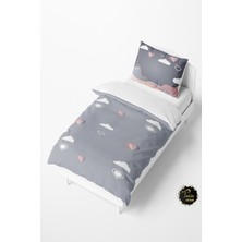 Talia Home Kalp ve Bulut Desenli Bebek ve Çocuk Nevresim Takımı TLAN-141