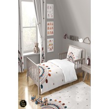 Talia Home Bej gökkuşağı Desenli Çocuk ve Bebek Odası Antialerjik Nevresim Takımı TLAN-032