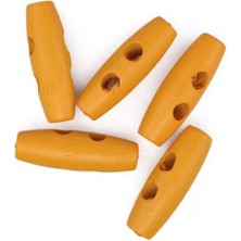 Simisso Ahşap Çoban Düğme 5 Adet 3 cm | Hardal