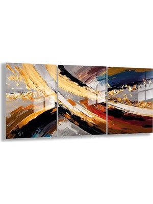 Gaagart Temperli Gerçek Cam Tablo Seti Renki Fırça Izleri