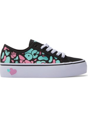 Dc Shoes ADJS300280 Manual Platform Black/crazy Pink/turquoise Kadın Sneaker