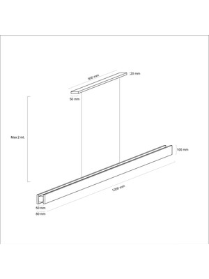 Woodlight Ahşap Aydınlatma Lineer 3000K(GÜN Işığı) Sarkıt LED Armatür Linear Aydınlatma