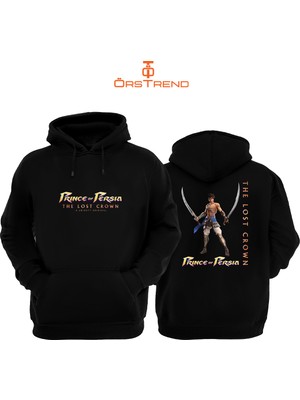 Ors Trend Prince Of Persia The Lost Crown Baskılı 3 Iplik Unisex Siyah Kapişonlu Sweatshirt