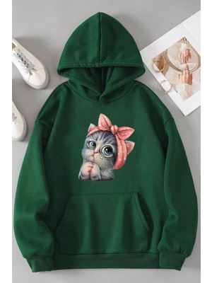 Only Trendwear  Unisex Sevimli Kedi Sweatshirt