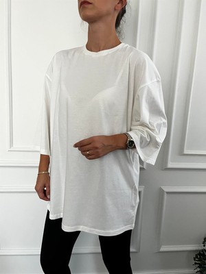 Büşce  Oversize Tshirt Ekru