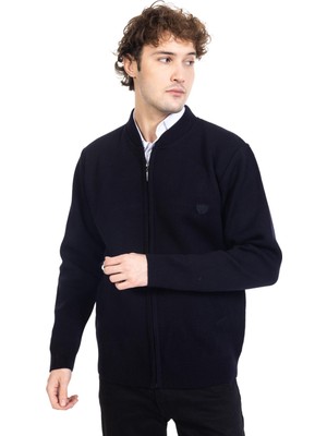 Yeni Sezon Erkek Orta Yaş ve Üzeri Triko Örgü Akrilik Fermuarlı Düz Model Baba Hırka 2050