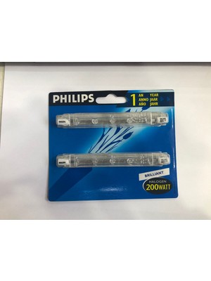 Philips 220V 200W R7S Çubuk Halojen 117,6 mm 2'li Paket