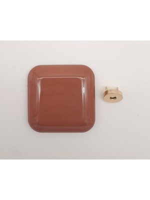 Angel Çanta Aksesuar 7 cm Kare Akrilikli Taba Renk Light Gold Mıknatıslı Kilit