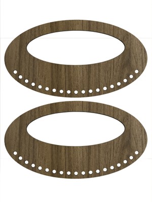 Ala Depo Ahşap Elips Çanta Sapı Kayın Mdf 3mm 20X11CM Çanta Kulp