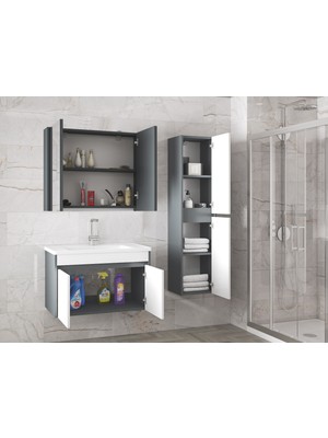 Alfa Banyo Estella-Ea (65+35) 100 cm Mdf-Lavabolu Banyo Dolabı Takımı**demonte Değil**