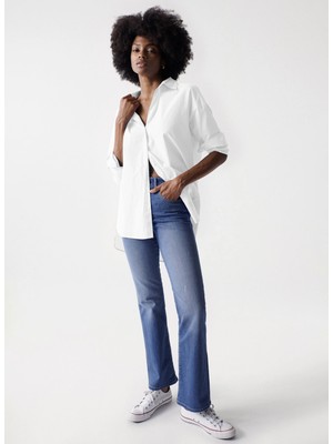 Salsa Normal Gömlek Yaka Beyaz Kadın Gömlek 21006508