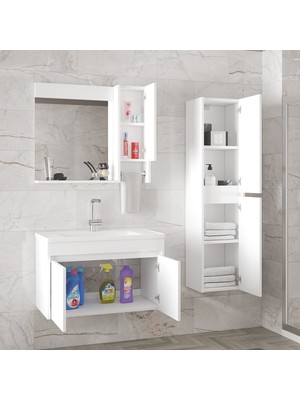 Alfa Banyo Estella-Oa Beyaz (65 + 35) 100 cm Mdf-Lavabolu Banyo Dolabı Takımı**demonte Değil**