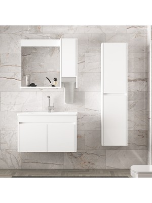 Alfa Banyo Estella-Oa Beyaz (65 + 35) 100 cm Mdf-Lavabolu Banyo Dolabı Takımı**demonte Değil**