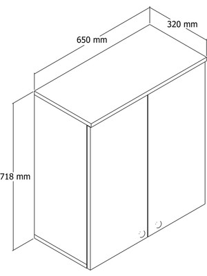 Ferniso 2 Kapaklı Banyo Dolabı Duvara Monte Çok Amaçlı Dolap
