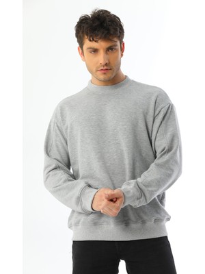 Kallima Gri Basic 3 Iplik Bisiklet Yaka Mevsimlik Erkek Sweatshirt