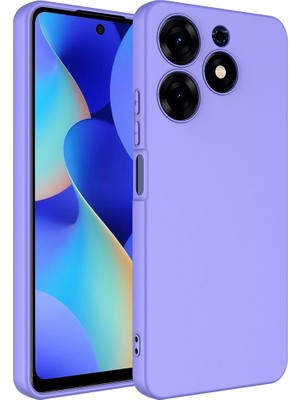 Case World Caseworld Tecno Spark 10 Pro Kapak Içi Kadife Kamera Korumalı Lansman Silikon Kılıf - Lila