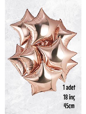Pekshop Yıldız Balon Rose Gold Yıldız Folyo Balon 18" 45CM - 1 Adet