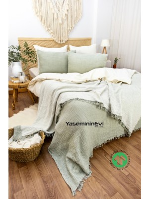 Tek Kişilik ÇAĞLA YEŞİLİ  Müslin Yatak Örtüsü (Yastıksız)