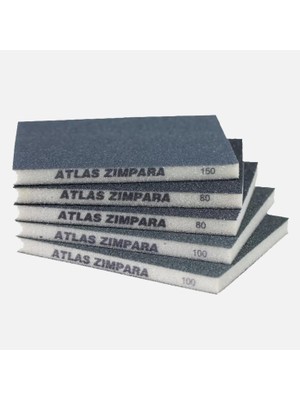 Atlas Sünger Zımpara - Ince 2 Taraflı - 80 Kum - 5 Adet