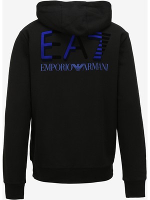 Ea7 Kapüşon Yaka Siyah Erkek Sweatshirt 6RPM11PJRJZ0200