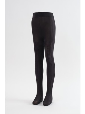 Katia & Bony Desenli Çocuk Külotlu Çorap Siyah