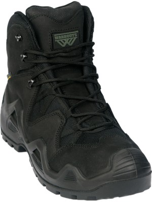 Warboots BLK-2047 Nubuk Deri Waterproof Astar Arazi ve Askeri Bot Siyah Rengi Yarım Boy