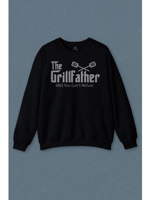 So Cool Lacivert Sweatshirt The Lacivertll Father Godfather Izgara Mangal Et Baskılı Unisex Sweat
