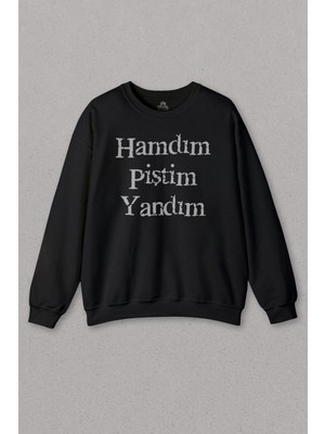 So Cool Unisex Sweatshirt Hamdım Piştim Yandım Mevlana Mesnevi Tasavvuf Baskılı Sweat