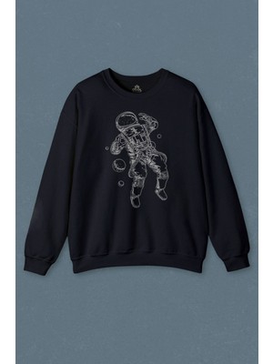 So Cool Lacivert Sweatshirt Astronot Uzay Space Cosmos Galaksi Gezegen  Baskılı Unisex Sweat