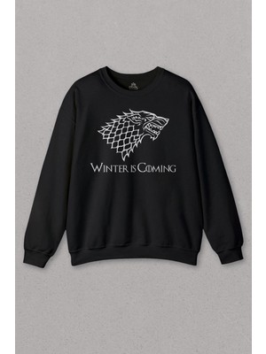 So Cool Unisex Sweatshirt Dizi Game Of Thrones Winter Is Coming Baskılı Sweat