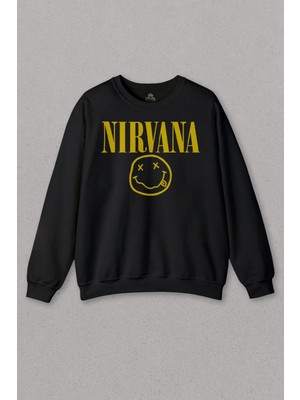 So Cool Unisex Sweatshirt Nirvana Hanson Müzik Grubu Logo Nirvana Music Grou Baskılı Sweat