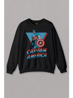So Cool Unisex Sweatshirt Kaptan Amerika Captain America Since 1941 Baskılı Sweat