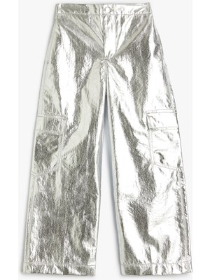 Koton Varaklı Parlak Kargo Pantolon Cep Detaylı