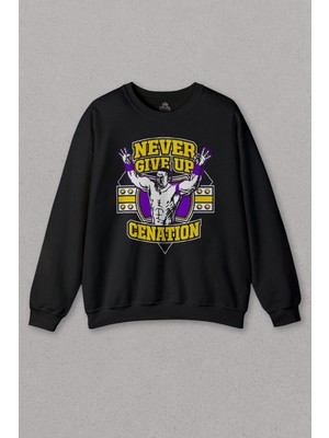 So Cool Unisex Sweatshirt John Cena You Me Never Give Up Cenation Asla Pes Etme Baskılı Sweat