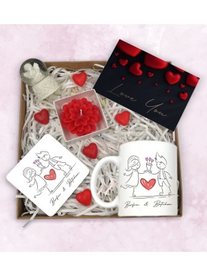 Bk Gift Sevgiliye Özel Hediye Seti-1, Yıl Dönümü Hediyesi, Isimli Kupa, Sevgiliye Hediye, Sevgililer Günü Hediyesi