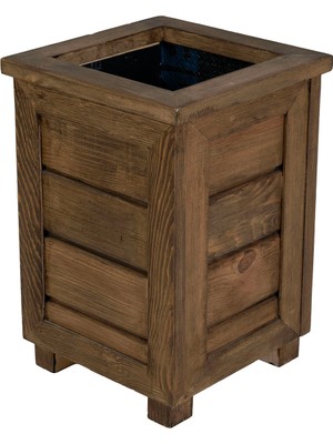 Kaf Ahşap Dekoratif Ahşap Saksı - Yüksek