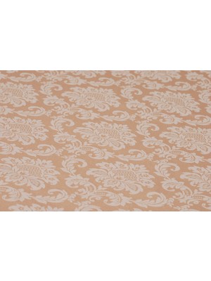 Tropik Home Pamuklu Damask Desen Bej Renk Lüks Masa Örtüsü 160X220 cm