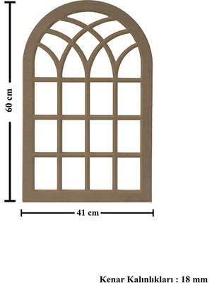 S.T. Koleksiyon Hobi Ahşap Mdf Boyanabilir Dekoratif Duvar Aynası 41 x 64 cm