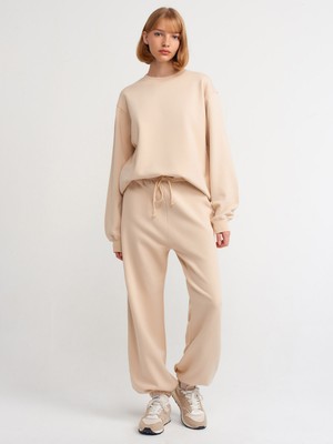 Dilvin 70458 Basic Jogger Pantalon-Açık Bej