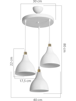 Modelight Ronda Üçlü Avize Beyaz