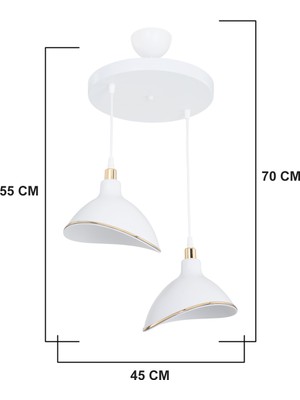 Modelight Gima Ikili Avize Beyaz