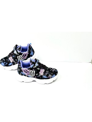 KAFKASLAR AYAKKABI Kız Çocuk Kelebek Desenli Renkli Ortopedik Sneakers Spor Ayakkabı