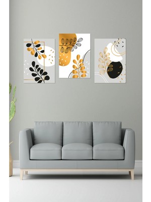 KutuTR Notpa 3' Lü Tablo Set Altın Çiçekler