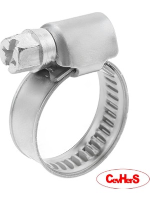 CevHerS 13X19MM Paslanmaz Çelik Hortum Boru Tesisat Kelepçesi 1 Adet