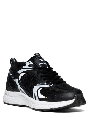 Tonny Black Unisex Siyah Faylon Taban Bağcıklı Spor Ayakkabı Düz Tabanlı Rahat Kullanım İçin