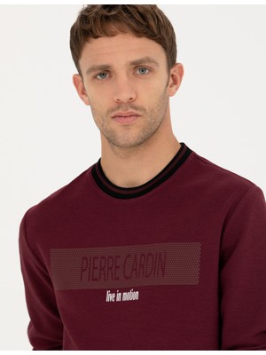 Pierre Cardin Erkek Bordo Regular Fit Bisiklet Yaka Sweatshirt 50279532-VR014